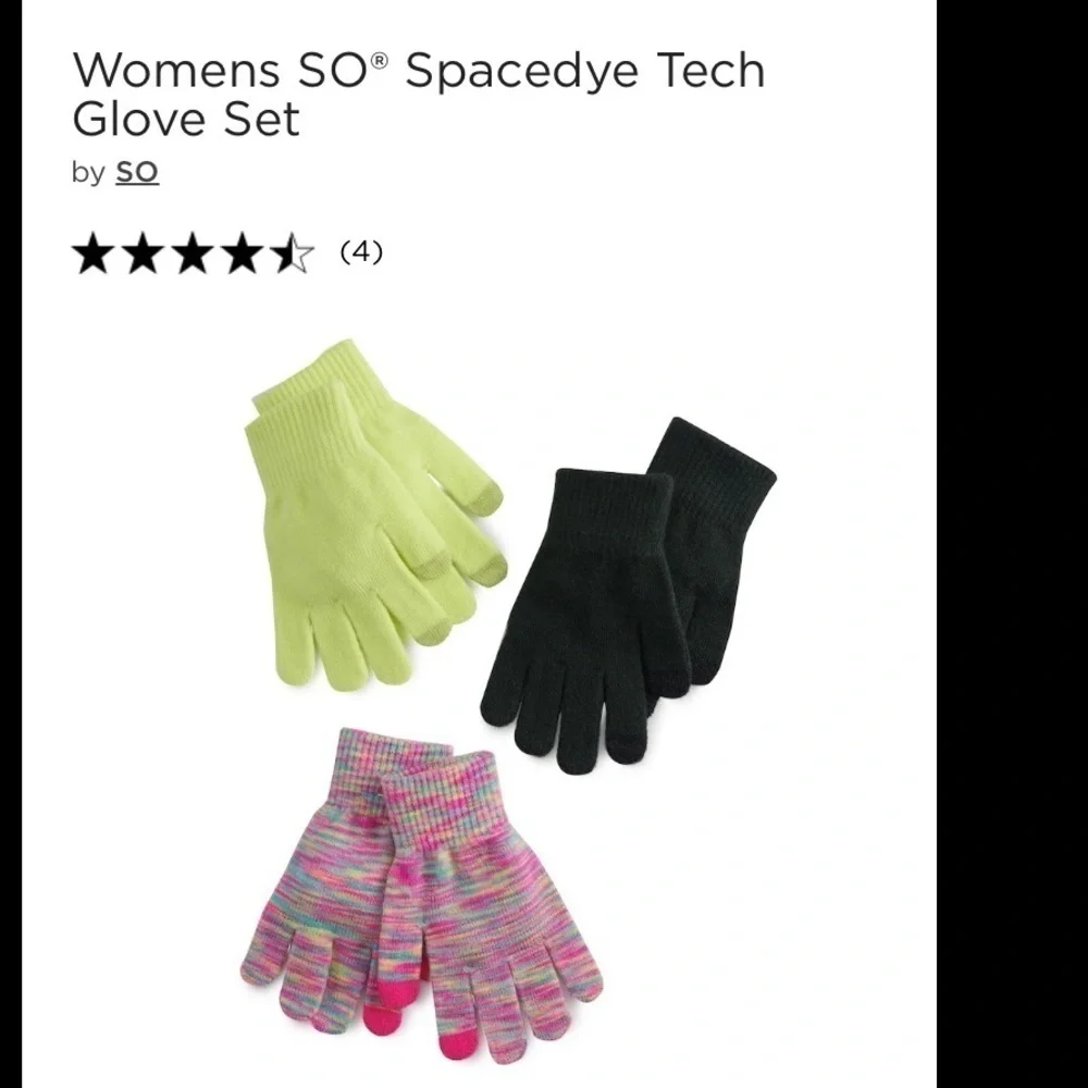 SO OSFM set 3 gloves & 2 pk fuzzy socks tye dye/blue